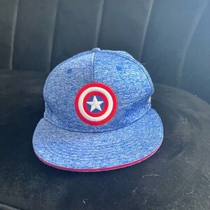Blue Captain America Flat Bill Hat